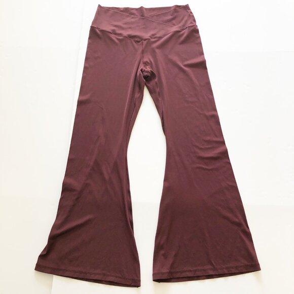 AERIE Offline Real Me High Waisted Crossover Flare Leggings Royal Berry Size XXL - Picture 2 of 12